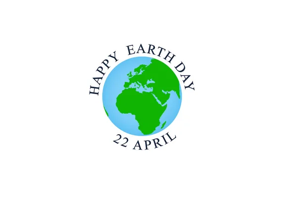 Projeto Logotipo Dia Terra Feliz Dia Terra Abril Mapa Mundo — Fotografia de Stock