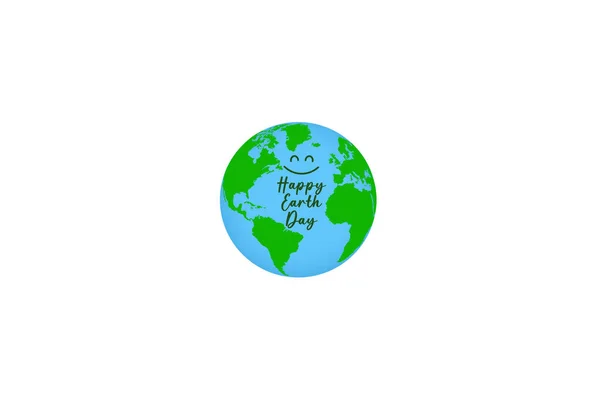 Projeto Logotipo Dia Terra Feliz Dia Terra Abril Mapa Mundo — Fotografia de Stock