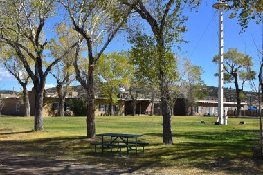 Colorado 'daki Fort Garland Eyalet Tarihi Anıtı. Eski bir Bufalo Askeri kışlası.