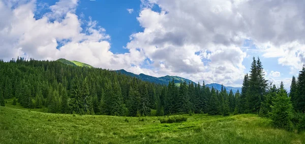 Bulutlu bir günde yaz dağı manzarası