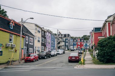 St. John 's, Newfoundland, Kanada' daki renkli evler - Ekim, 2022. Yüksek kalite fotoğraf