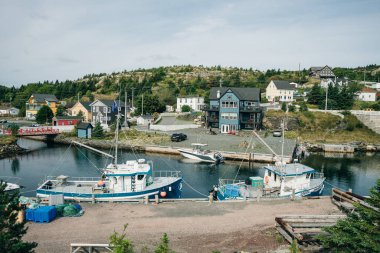 Kanada 'nın Newfoundland Koyu' na yeni yazlık evler inşa edildi. Yüksek kalite fotoğraf