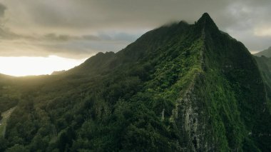 Nuuanu Pali Gözcüsü Honolulu, Oahu, Hawaii. Yüksek kalite fotoğraf