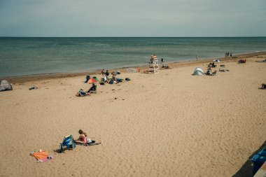 Kum tepeleri ve kumsallar Stanhope 'da, Prens Edward Adası ulusal parkında. Yüksek kalite fotoğraf
