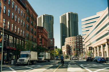  Boston, Massachusetts, ABD. Little Italy 'de, şehrin kuzey ucunda. Ekim, 2022. Yüksek kalite fotoğraf