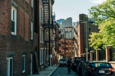  Boston, Massachusetts, ABD. Little Italy 'de, şehrin kuzey ucunda. Ekim, 2022. Yüksek kalite fotoğraf