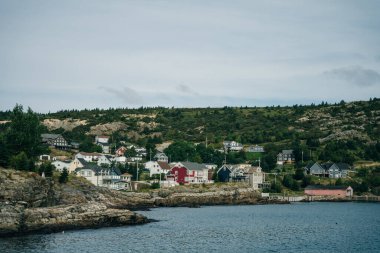Kanada 'nın Newfoundland Koyu' na yeni yazlık evler inşa edildi. Yüksek kalite fotoğraf