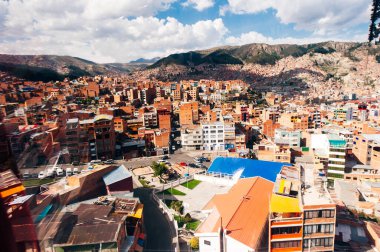 La paz, Bolivya. Kasım 2022: La Paz City, Bolivya 'nın panoramik manzarası. Yüksek kalite fotoğraf