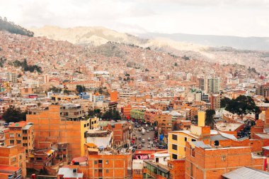 La paz, Bolivya. Kasım 2022: La Paz City, Bolivya 'nın panoramik manzarası. Yüksek kalite fotoğraf