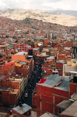 La paz, Bolivya. Kasım 2022: La Paz City, Bolivya 'nın panoramik manzarası. Yüksek kalite fotoğraf