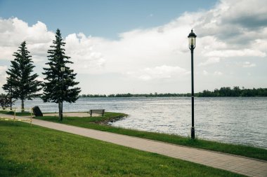  International Falls, Minnesota ve Fort Frances, Ontario, Kanada. Yüksek kalite fotoğraf