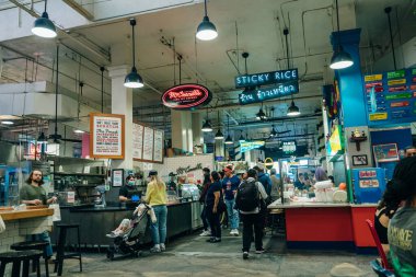 Grand Central Market, Los Angeles, ABD - Eylül 2022. Yüksek kalite fotoğraf