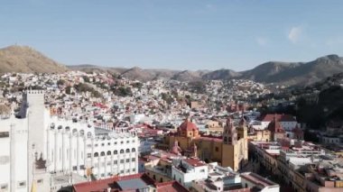 Meksika 'daki Guanajuato şehrinin güzel hava manzarası.