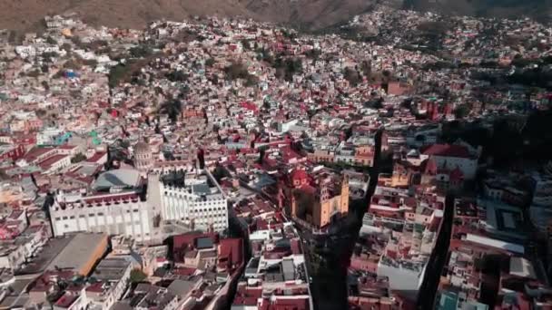 Красивый Вид Воздуха Город Гуанахуато Мексике — стоковое видео