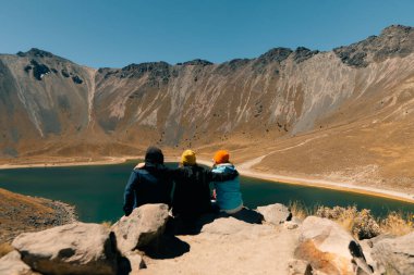 Volkan Nevado de Toluca Ulusal Parkı 'nın içinde kraterin içinde göller var. Mexico City yakınlarındaki manzara. Yüksek kalite fotoğraf