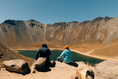 Volkan Nevado de Toluca Ulusal Parkı 'nın içinde kraterin içinde göller var. Mexico City yakınlarındaki manzara. Yüksek kalite fotoğraf