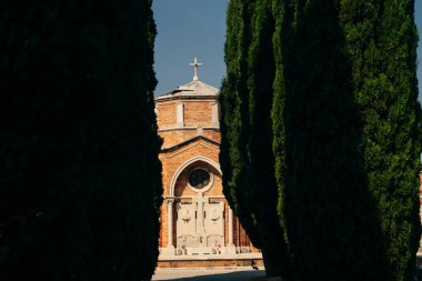 Venedik, İtalya - Sep, 2021: Cimitero di San Michele, Venedik içinde mimarlık. Yüksek kalite fotoğraf