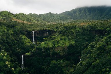 Mount Waialeale known as the wettest spot on Earth, Kauai, Hawaii. High quality photo clipart