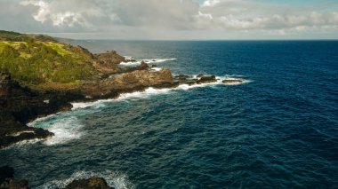 Hawaii, ABD 'deki sahil şeridinin havadan görüntüsü. Yüksek kalite fotoğraf