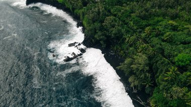 Hawaii, ABD 'deki sahil şeridinin havadan görüntüsü. Yüksek kalite fotoğraf