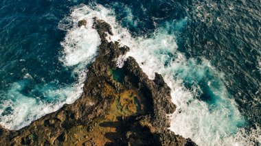 Hawaii, ABD 'deki sahil şeridinin havadan görüntüsü. Yüksek kalite fotoğraf