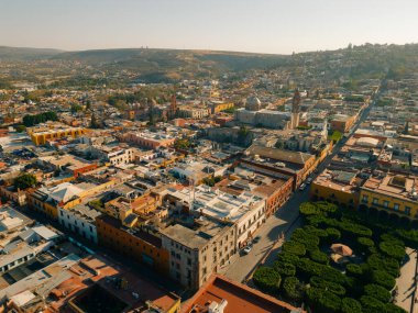 San Miguel de Allende, Meksika 'nın panoramik hava manzarası.