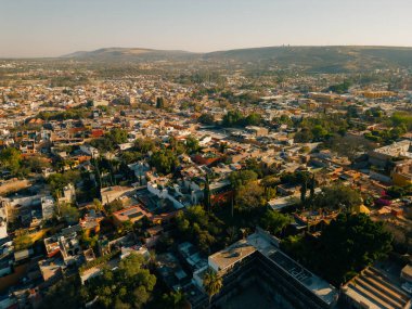 San Miguel de Allende, Meksika 'nın panoramik hava manzarası.