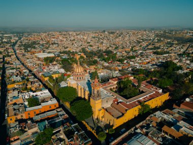 San Miguel de Allende, Meksika 'nın panoramik hava manzarası.