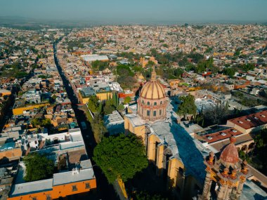 San Miguel de Allende, Meksika 'nın panoramik hava manzarası.