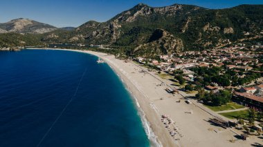 Oludeniz kuş bakışı, Fethiye, Türkiye: Sahili ve denizi havadan görmek. Yüksek kalite fotoğraf