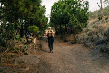 Volkan Fuego, Guatemala 'daki Acatenango Yanardağı' nın manzarasından geceleyin patlıyor. Yüksek kalite fotoğraf