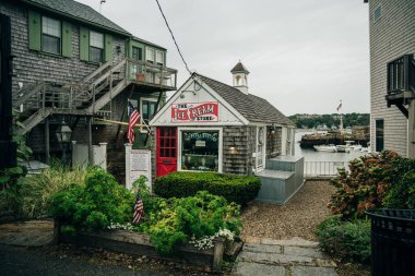 Bearskin Neck Rockport Massachusetts Caddesi, ABD - Ekim, 2022. Yüksek kalite fotoğraf