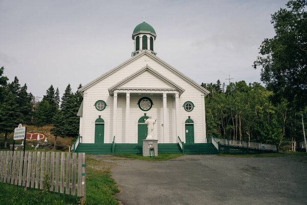 Brigus, Newfoundland, Canada: Small fishing village on a calm, grey day. High quality photo