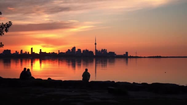 Widok Panoramy Toronto Wschodzie Słońca — Wideo stockowe