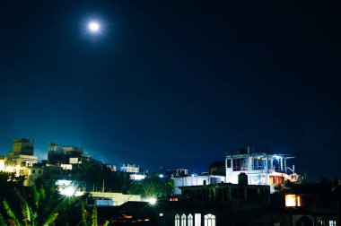 san pedro on atitlan at night, guatemala. High quality photo clipart