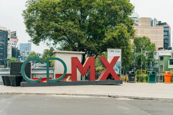 stock image MEXICO CITY - March 2023 A statue sculpture sign reading CDMX standing for Ciudad de Mexico. High quality photo