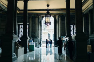 Mexico City 'deki Müze Nacional de Arte MUNAL eski İletişim Sarayı Stariways - Mayıs 2023. Yüksek kalite fotoğraf