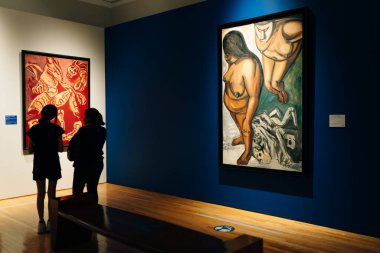 Mexico City 'deki Müze Nacional de Arte MUNAL eski İletişim Sarayı Stariways - Mayıs 2023. Yüksek kalite fotoğraf