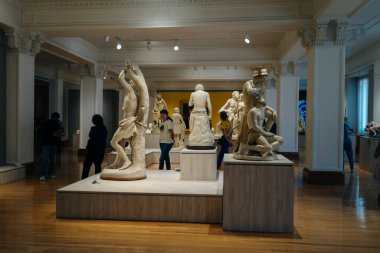 Mexico City 'deki Müze Nacional de Arte MUNAL eski İletişim Sarayı Stariways - Mayıs 2023. Yüksek kalite fotoğraf