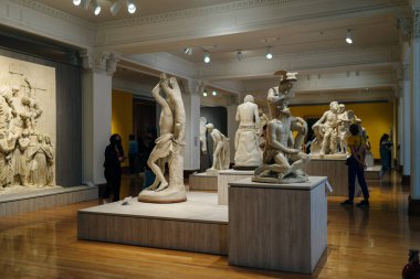 Mexico City 'deki Müze Nacional de Arte MUNAL eski İletişim Sarayı Stariways - Mayıs 2023. Yüksek kalite fotoğraf