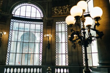 Mexico City 'deki Müze Nacional de Arte MUNAL eski İletişim Sarayı Stariways - Mayıs 2023. Yüksek kalite fotoğraf