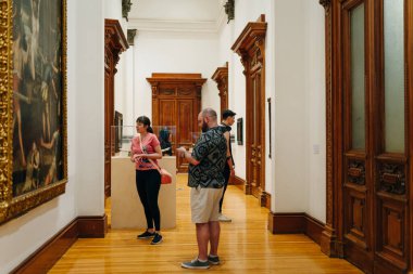 Mexico City 'deki Müze Nacional de Arte MUNAL eski İletişim Sarayı Stariways - Mayıs 2023. Yüksek kalite fotoğraf