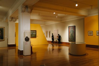 Mexico City 'deki Müze Nacional de Arte MUNAL eski İletişim Sarayı Stariways - Mayıs 2023. Yüksek kalite fotoğraf