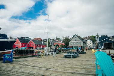 Lunenburg, NS, Kanada - sep 2022 UNESCO dünya mirası tarihi şehir merkezinde. Yüksek kalite fotoğraf