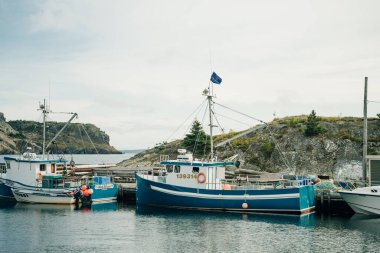 Brigus, Newfoundland, Kanada: Sakin ve gri bir günde küçük bir balıkçı köyü. Yüksek kalite fotoğraf