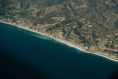 Aerial view of Leo Carrillo State Park and Pacific Coast Highway in Malibu, California. High quality photo clipart