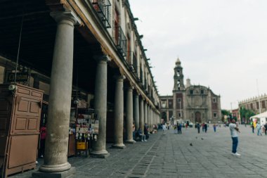MEXICO CITY, MEXICO - Mayıs 2023 Santo Domingo Kilisesi ve Santo Domingo olarak da bilinen Plaza. Yüksek kalite fotoğraf