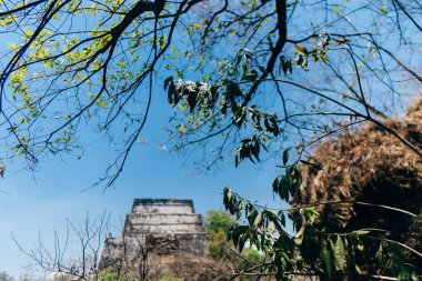 Tepozteco Piramidi Tepoztlan, Morelos, Meksika - Nisan 2023. Yüksek kalite fotoğraf