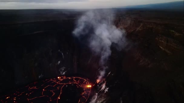 Aérea Del Volcán Kilauea Isla Grande Hawai Imágenes Alta Calidad — Vídeos de Stock