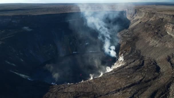 Luftaufnahme Des Vulkans Kilauea Auf Big Island Auf Hawai Hochwertiges — Stockvideo